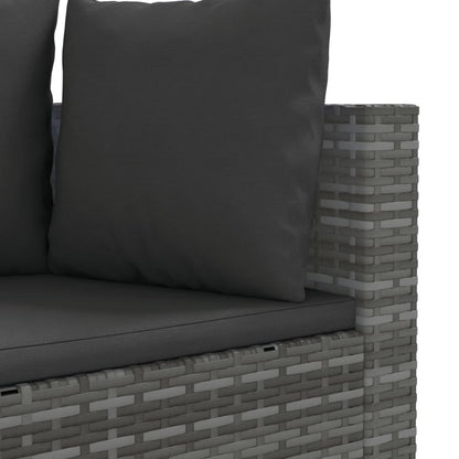 5-delige Loungeset met kussens poly rattan grijs