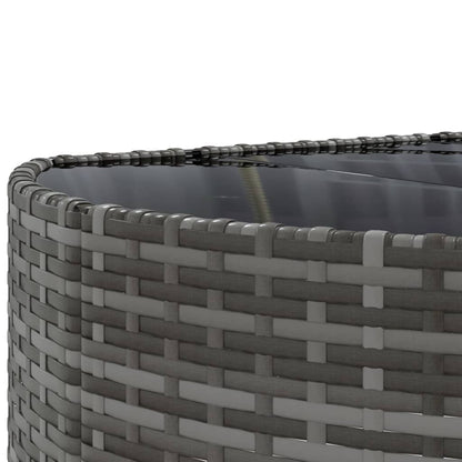 5-delige Loungeset met kussens poly rattan grijs