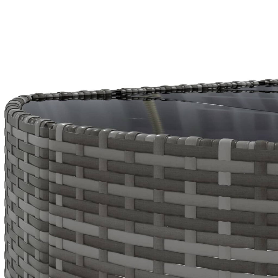 5-delige Loungeset met kussens poly rattan grijs