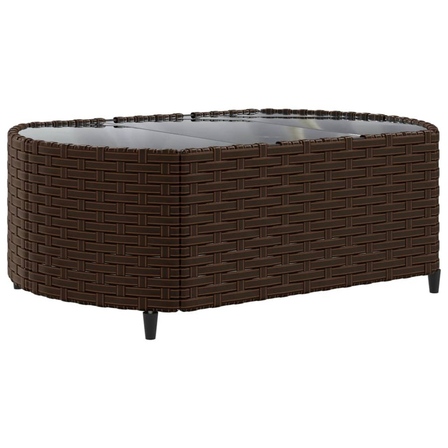 5-delige Loungeset met kussens poly rattan bruin