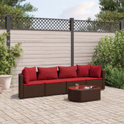 Loungeset 5-delig poly rattan bruin