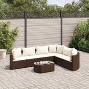 Loungeset 7-delig poly rattan bruin