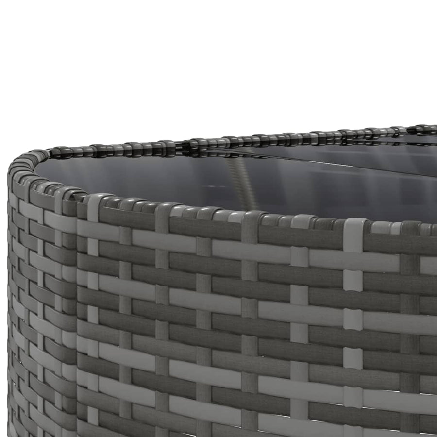 7-delige Loungeset met kussens poly rattan grijs