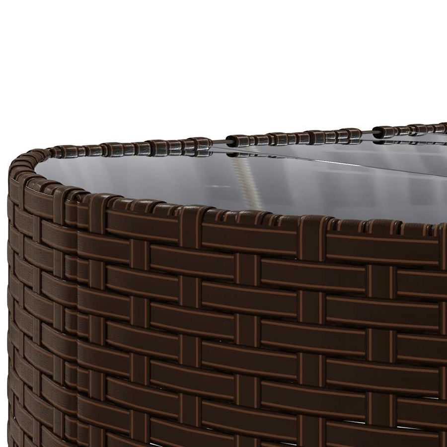 7-delige Loungeset met kussens poly rattan bruin