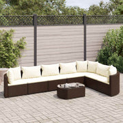 Loungeset 8-delig poly rattan bruin