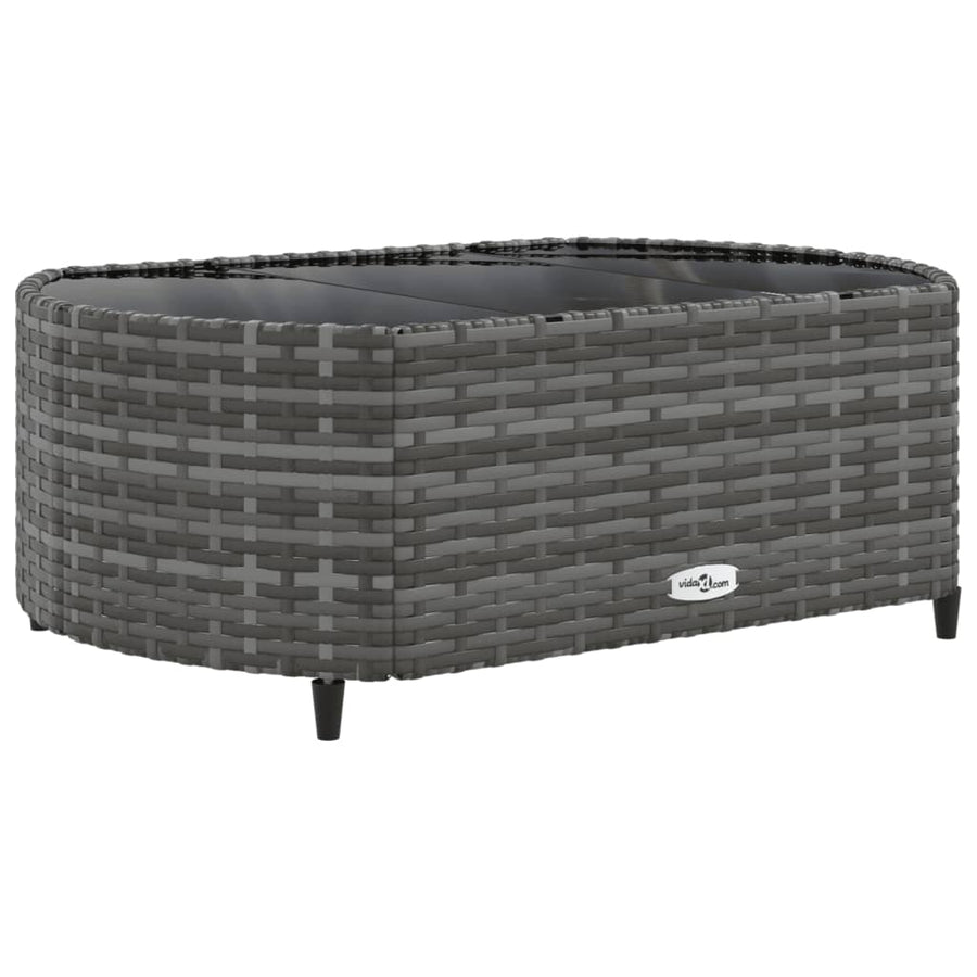 8-delige Loungeset met kussens poly rattan grijs