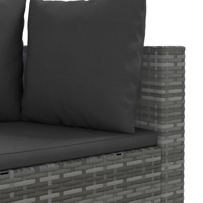 8-delige Loungeset met kussens poly rattan grijs