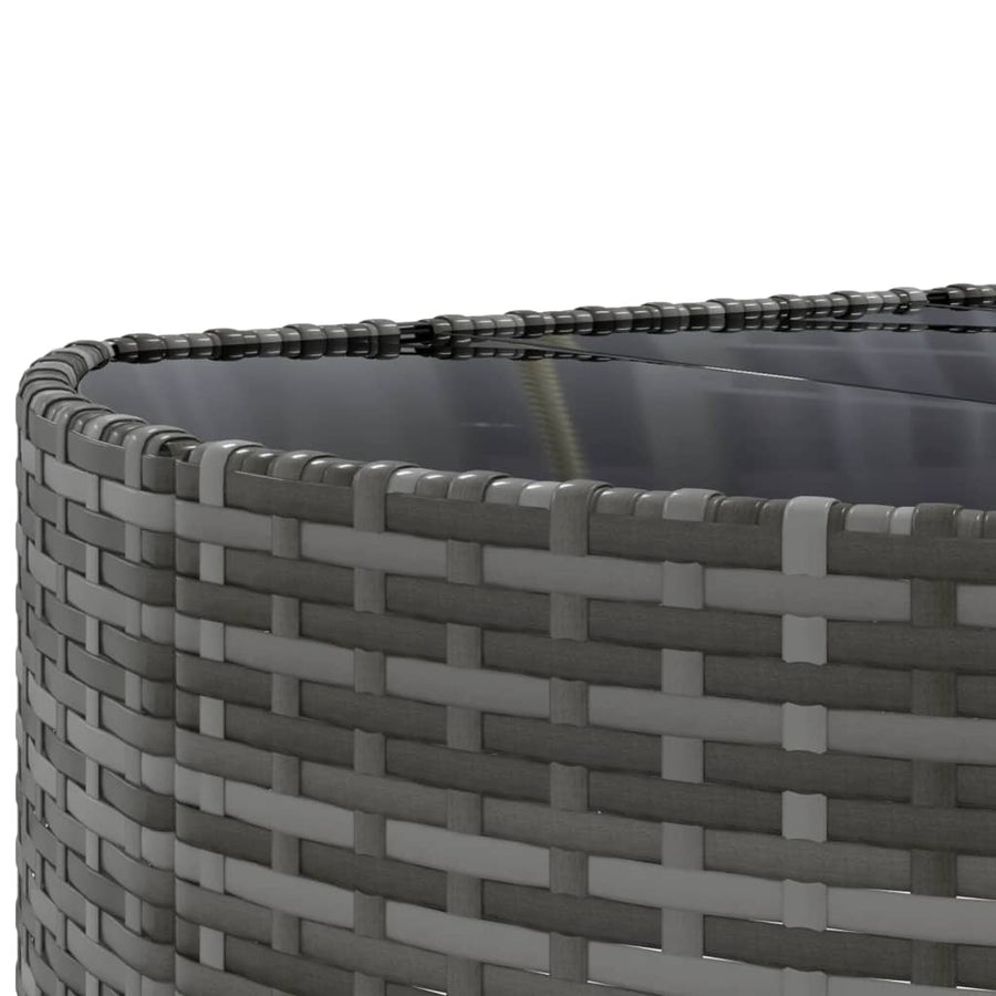 8-delige Loungeset met kussens poly rattan grijs