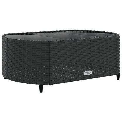 8-delige Loungeset met kussens poly rattan zwart