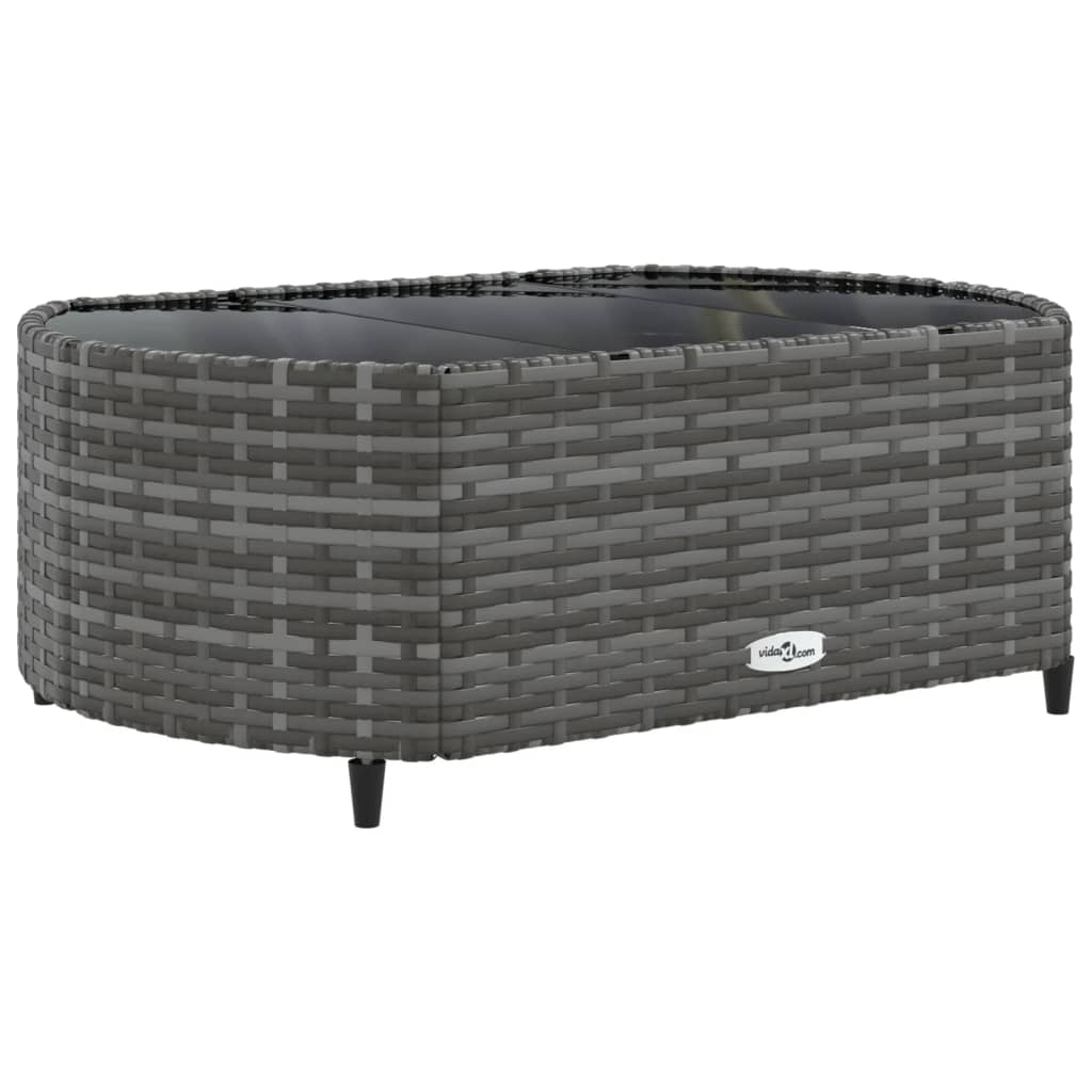 8-delige Loungeset met kussens poly rattan grijs