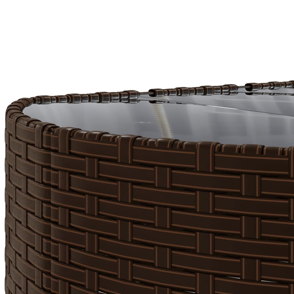 6-delige Loungeset met kussens poly rattan bruin