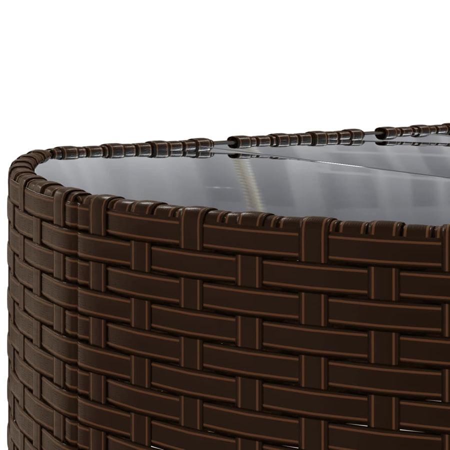 6-delige Loungeset met kussens poly rattan bruin