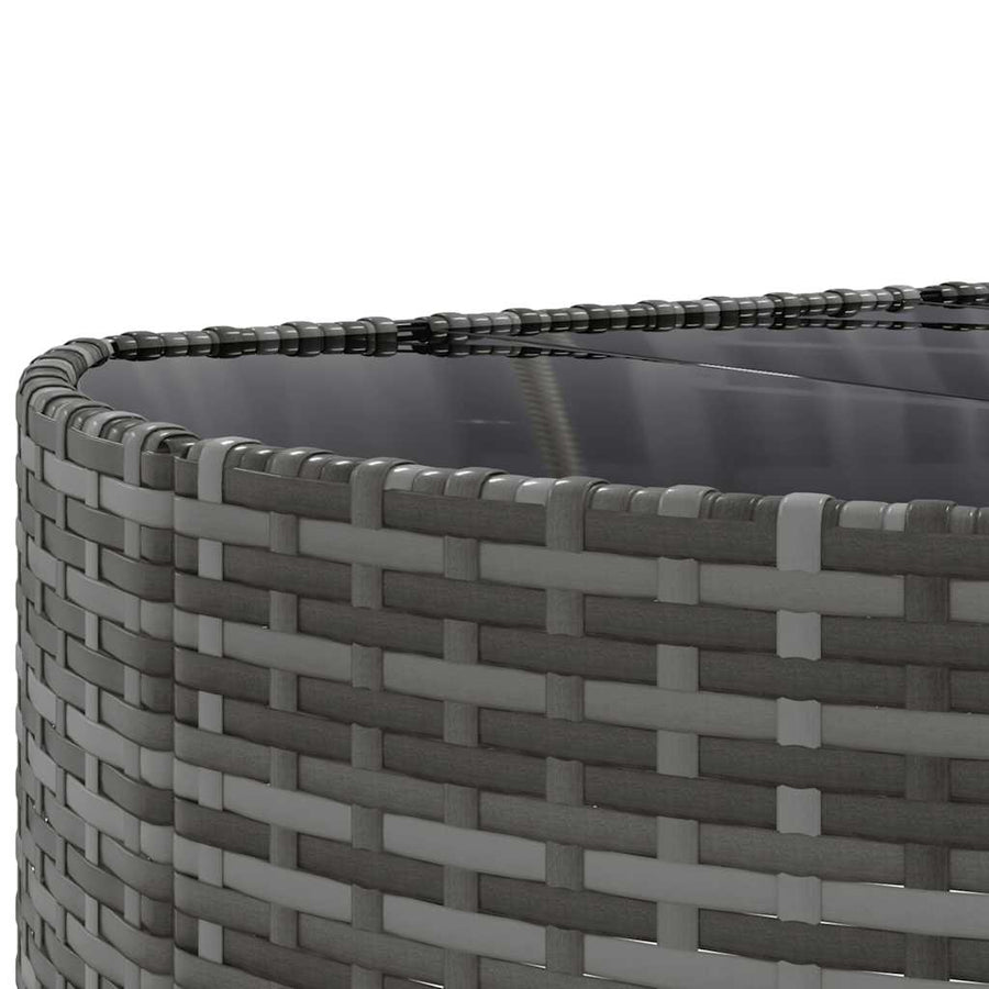 10-delige Loungeset met kussens poly rattan grijs