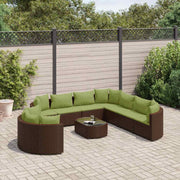 Loungeset 10-delig poly rattan bruin