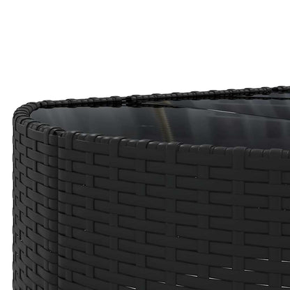 Loungeset Met Kussens Poly Rattan Zwart en crème