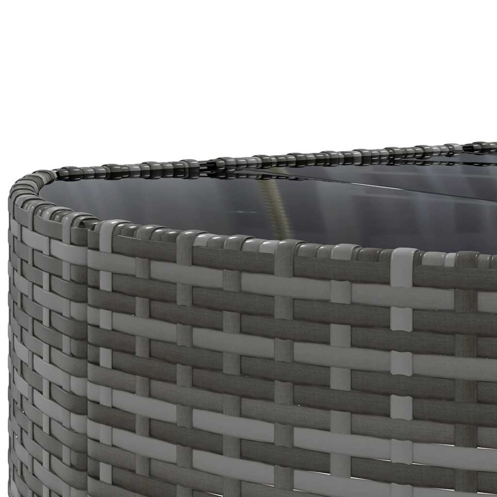 6-delige Loungeset met kussens poly rattan grijs