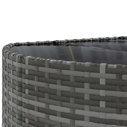 6-delige Loungeset met kussens poly rattan grijs
