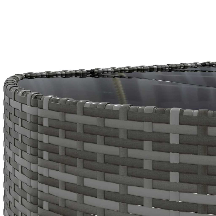 6-delige Loungeset met kussens poly rattan grijs