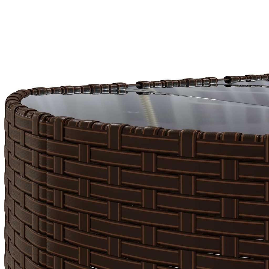 6-delige Loungeset met kussens poly rattan bruin