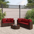 Loungeset 6-delig poly rattan bruin