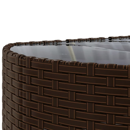 6-delige Loungeset met kussens poly rattan bruin