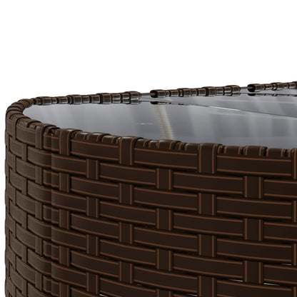 9-delige Loungeset met kussens poly rattan bruin