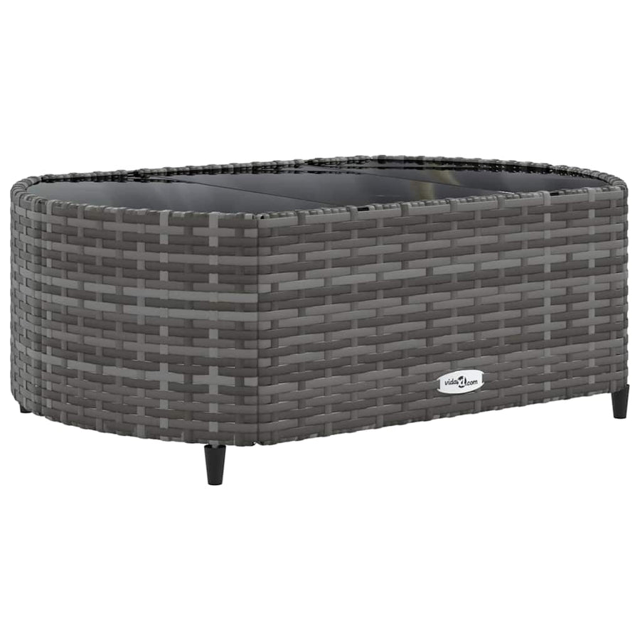 7-delige Loungeset met kussens poly rattan grijs