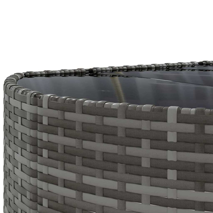7-delige Loungeset met kussens poly rattan grijs