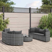 Loungeset 7-delig poly rattan grijs