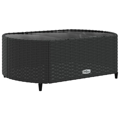 7-delige Loungeset met kussens poly rattan zwart