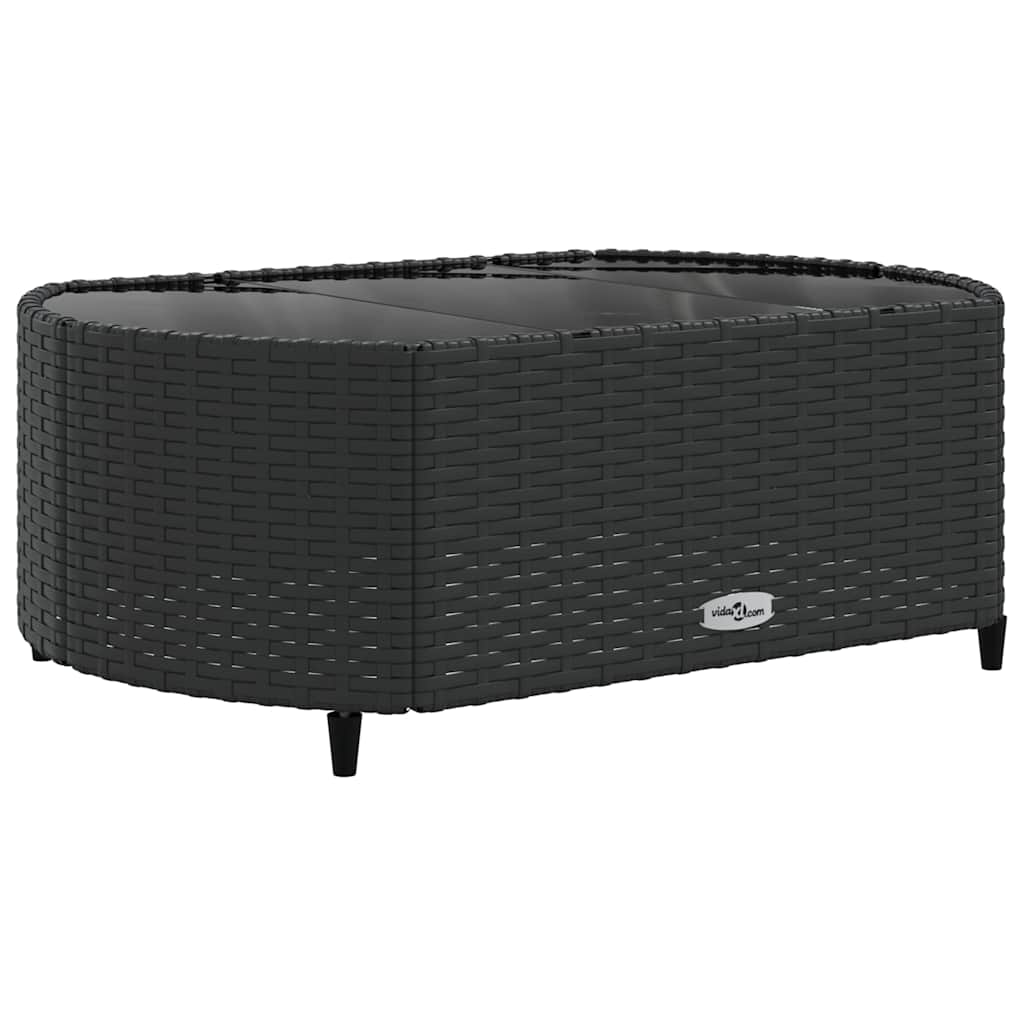 Loungeset Met Kussens Poly Rattan Zwart en crème