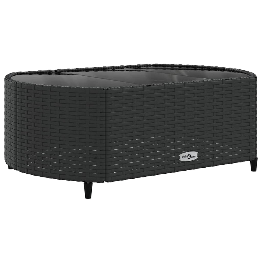 Loungeset Met Kussens Poly Rattan Zwart en crème