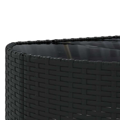 Loungeset Met Kussens Poly Rattan Zwart en crème