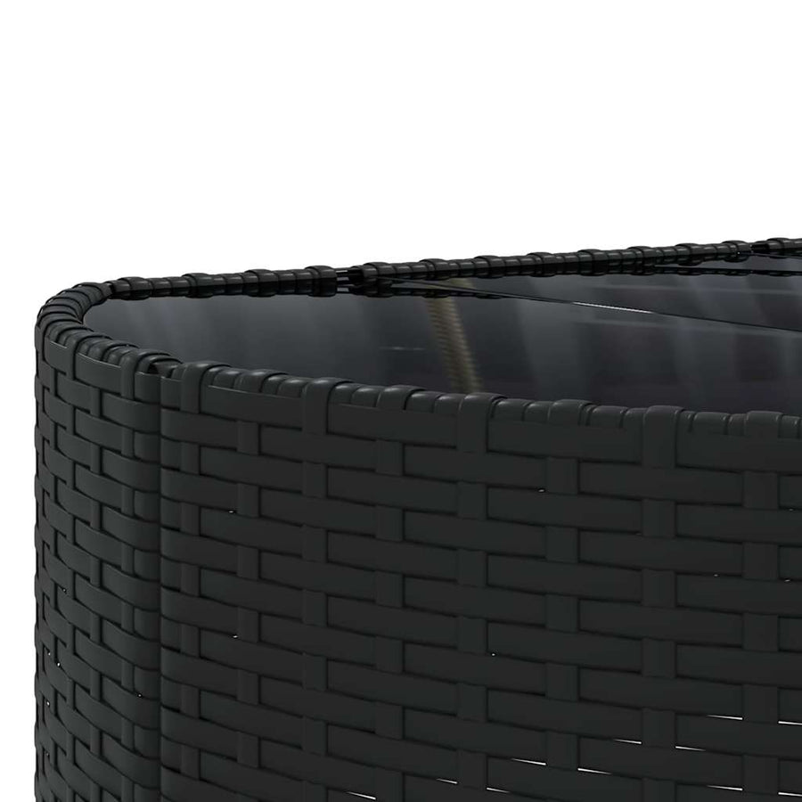 Loungeset Met Kussens Poly Rattan Zwart en crème