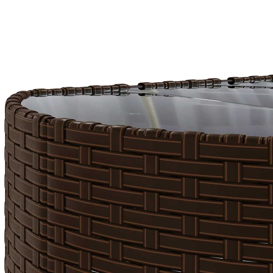 Loungeset Met Kussens Poly Rattan Bruin en crème