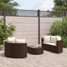 5-delige Loungeset met kussens poly rattan bruin