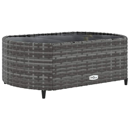 5-delige Loungeset met kussens poly rattan grijs