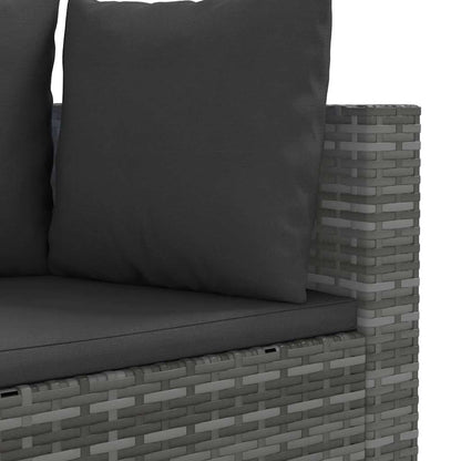 5-delige Loungeset met kussens poly rattan grijs
