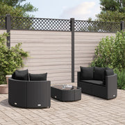 Loungeset 5-delig poly rattan zwart