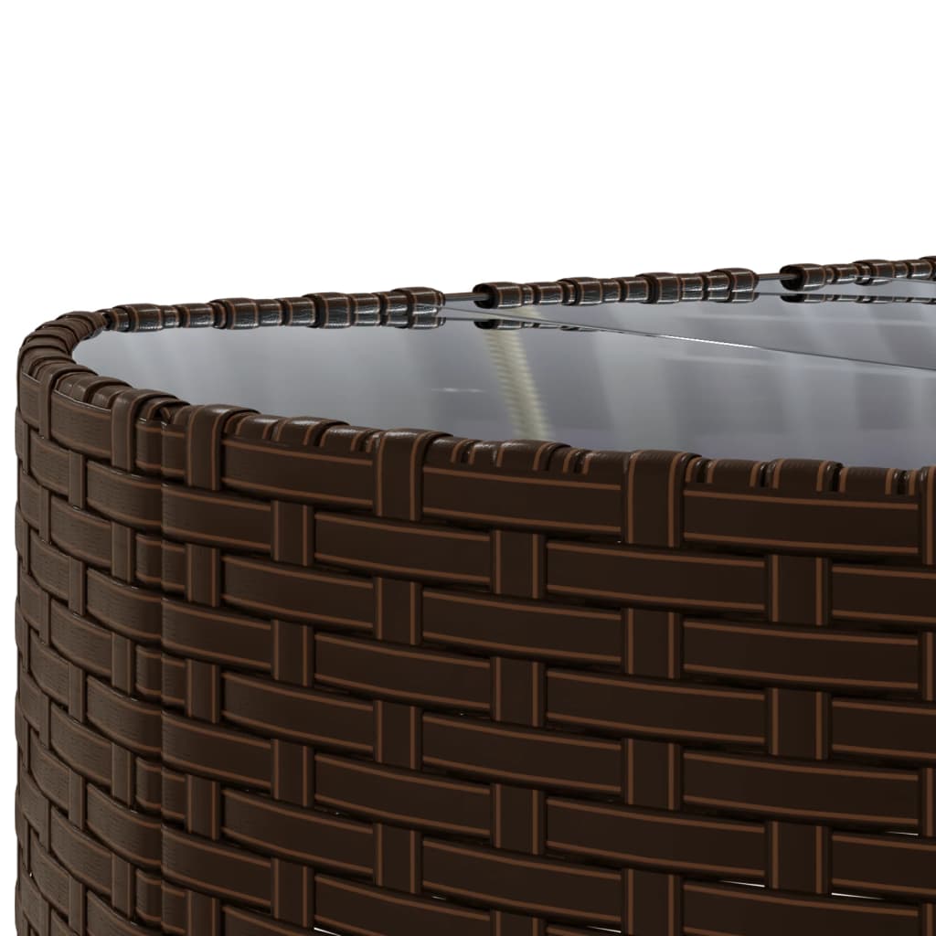 5-delige Loungeset met kussens poly rattan bruin