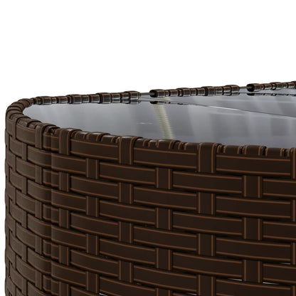5-delige Loungeset met kussens poly rattan bruin
