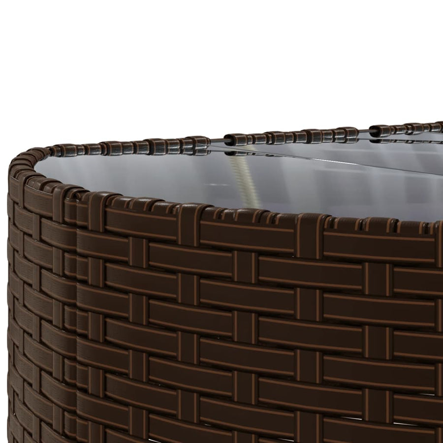 5-delige Loungeset met kussens poly rattan bruin