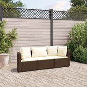 Loungeset 3-delig poly rattan bruin