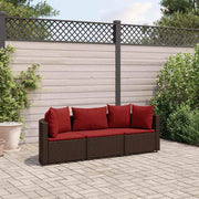 Loungeset 3-delig poly rattan bruin