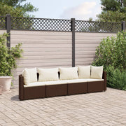 Loungeset 4-delig poly rattan bruin