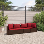 Loungeset 4-delig poly rattan bruin