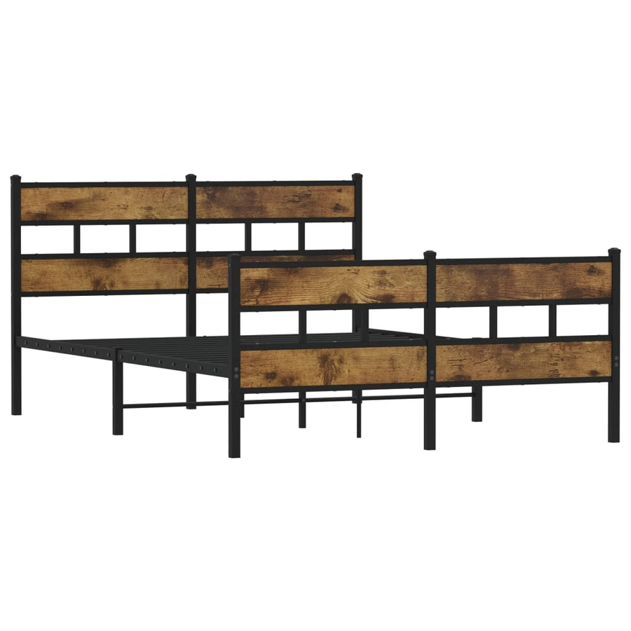 Bedframe zonder matras metaal gerookt eikenkleurig 150x200 cm