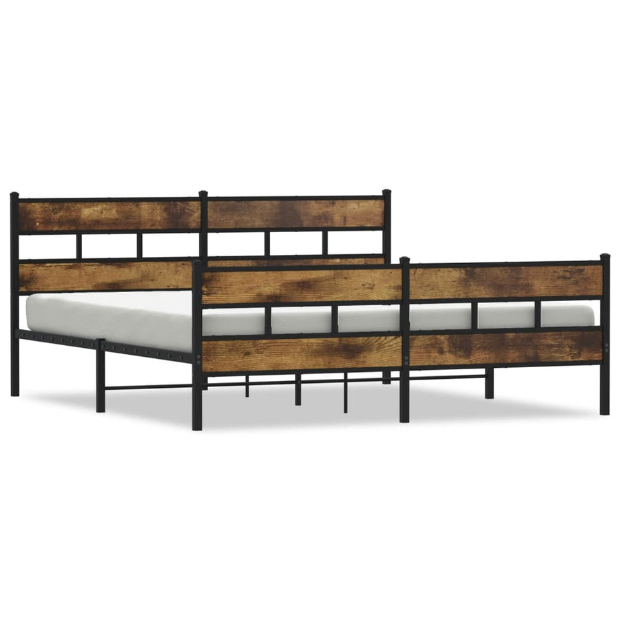Bedframe zonder matras metaal gerookt eikenkleurig 180x200 cm