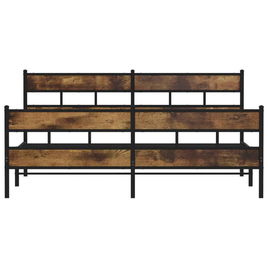 Bedframe zonder matras metaal gerookt eikenkleurig 180x200 cm