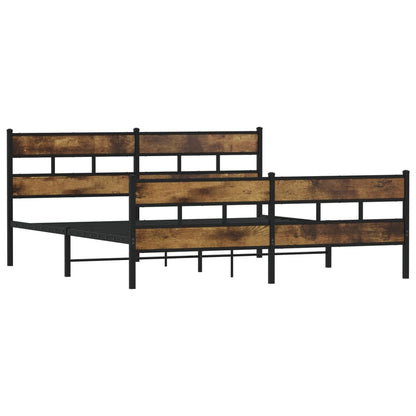 Bedframe zonder matras metaal gerookt eikenkleurig 183x213 cm